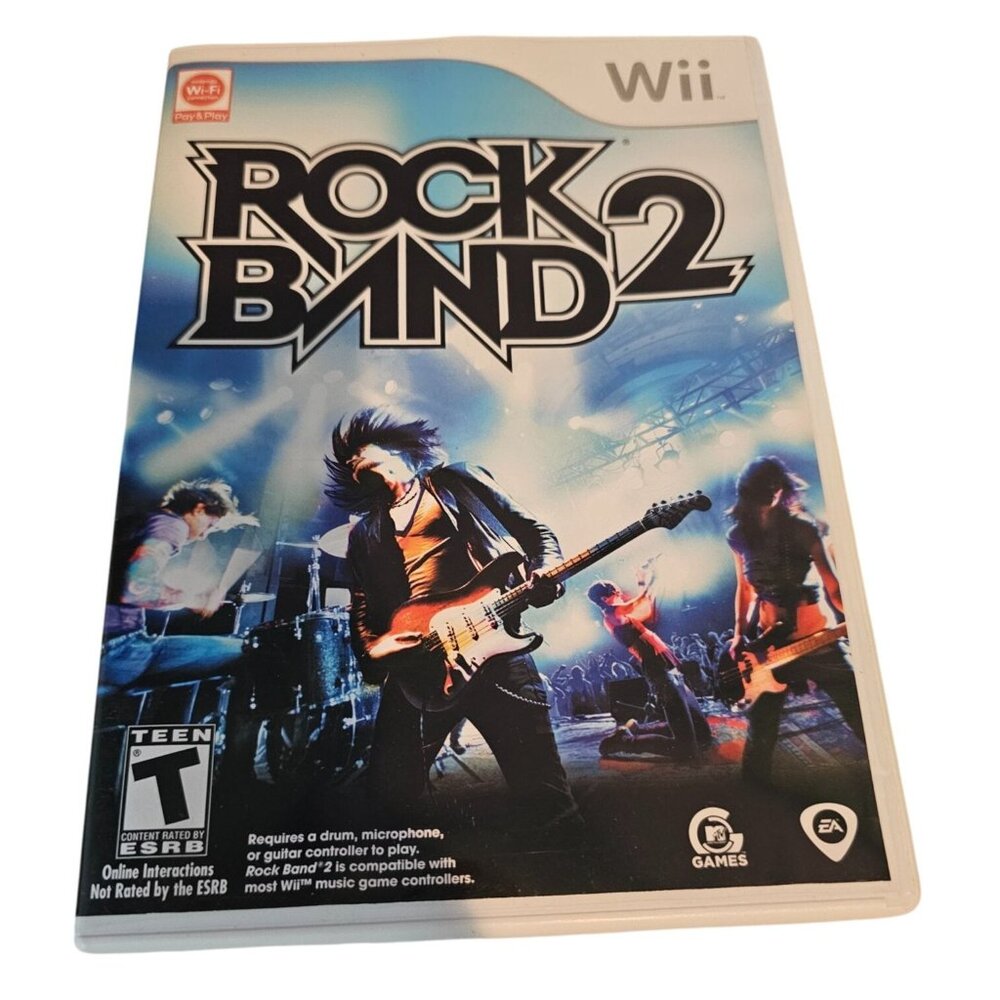 Rock Band 2 Nintendo Wii Video Game Complete CIB Harmonix Music EA MTV Rated T